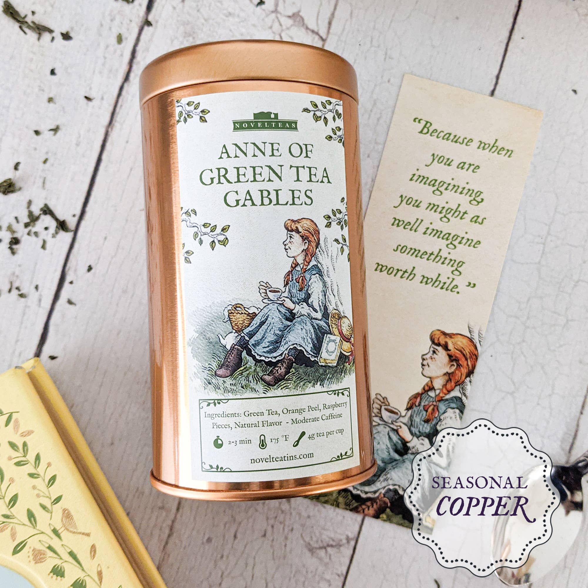 Novelteas LLC – wholesale Loose tea – Anne of Green Tea Gables - Loose Tea Tin with Bookmark6