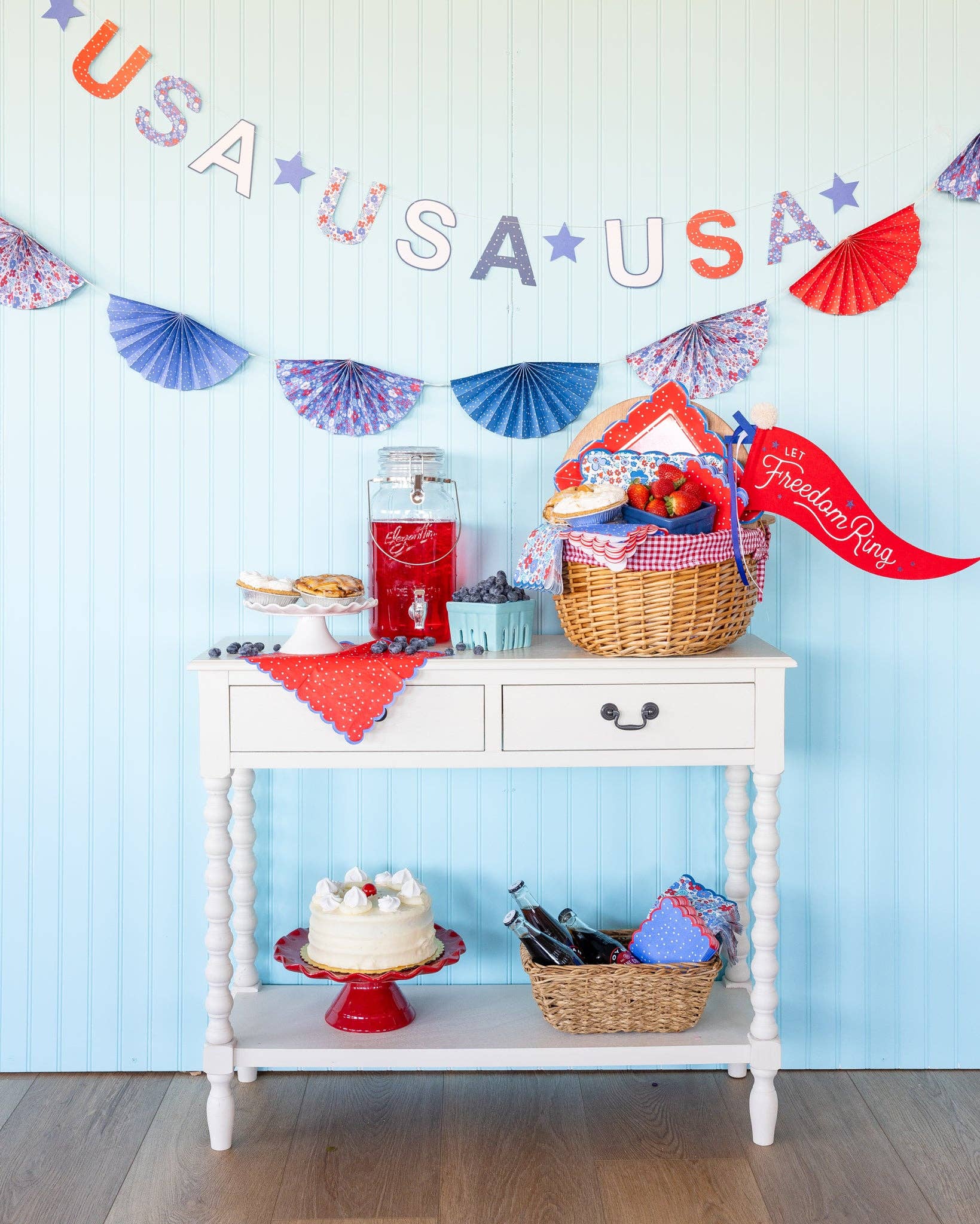 My Mind’s Eye - Wholesale Party Sign/Banner - SSP1115 - Let Freedom Ring Felt Pennant Banner4