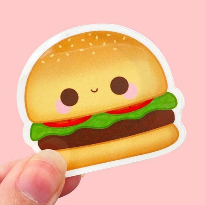 Kawaii Burger Vinyl Sticker for wholesale by Kawaii Studios