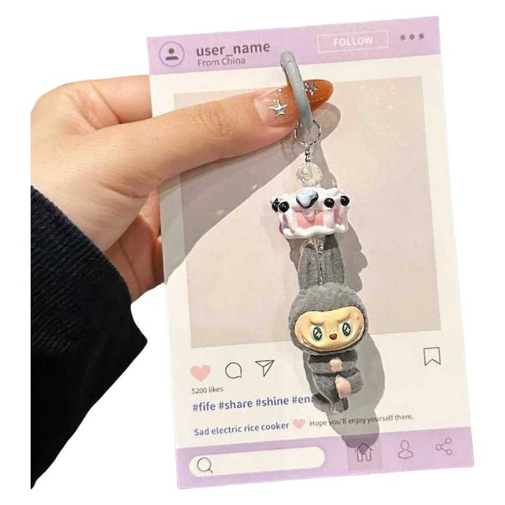 Auraquise - Wholesale Phonecase Strap - Labubu Lazy Yoga Series Plush Phone Strap – Trendy Bag & Phone Charm3