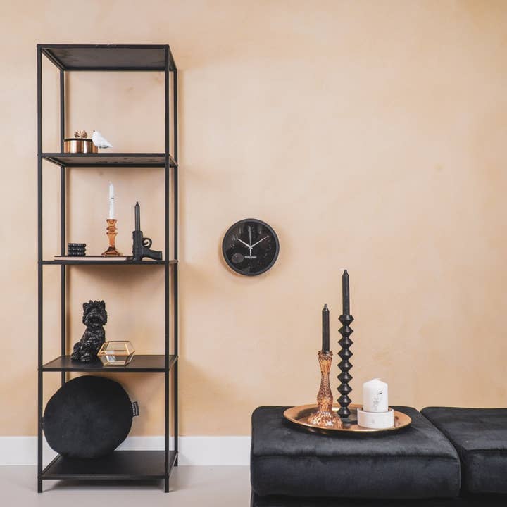 Housevitamin bv - Wholesale Wall clock - Wall Clock - Metal/Glass - Black - 25x4,2x25cm5