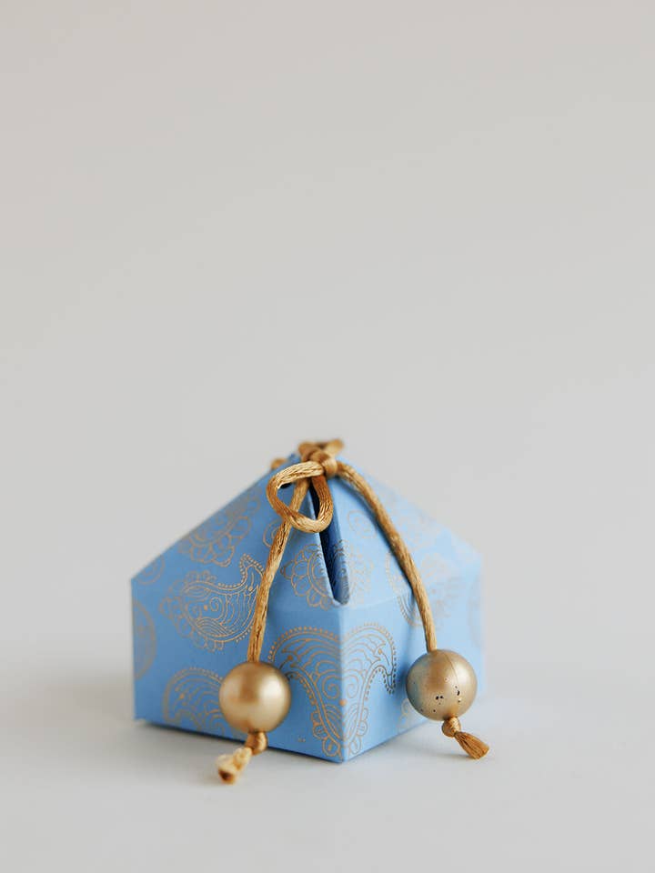 Babyblå Mini Paisley gaveæske for engroshandel hos Decorasian