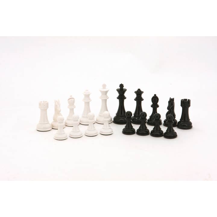 Dal Rossi Italy - Vente Jeux de société - Pièces d'échecs lestées noires et blanches de 110 mm