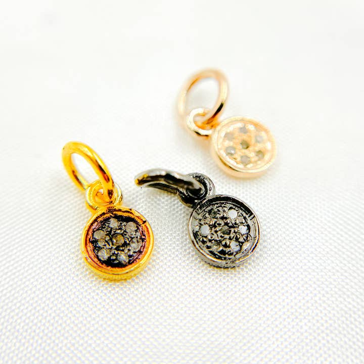 Tresor Jewelry Inc. – wholesale Individuell berlock/hänge – DC289. Diamant Sterling Silver Rund Mini Berlock