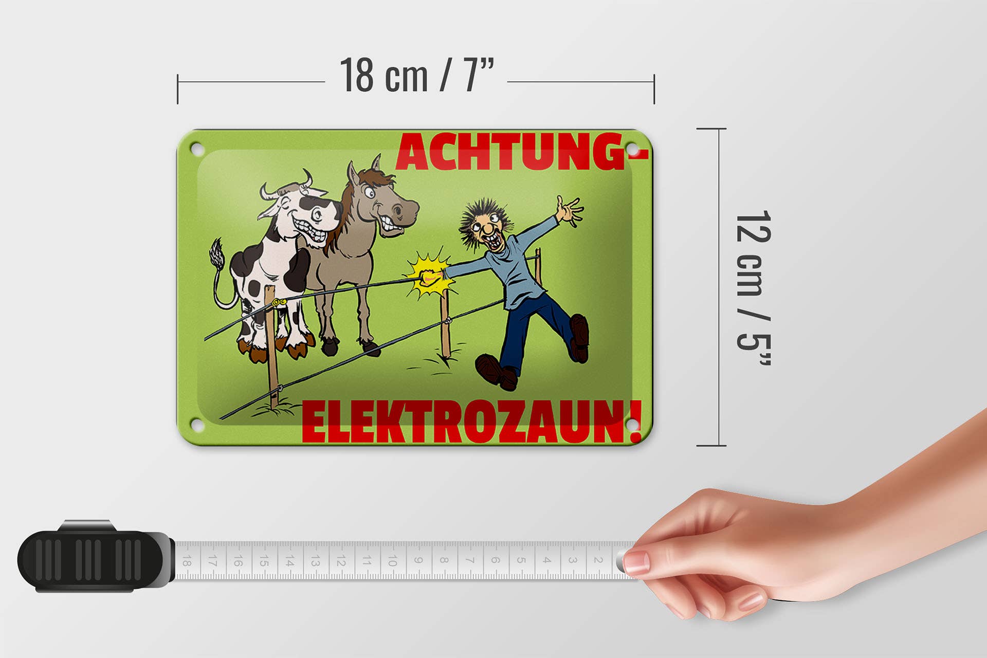 Femer - Wholesale Sign - Tin sign note 18x12cm Attention electric fence3