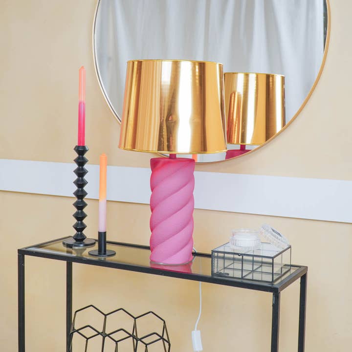 Housevitamin bv - Wholesale Accent/Desk Lamp - Table Lamp - Ceramics - Neon Pink - E27- 12x12x28cm8