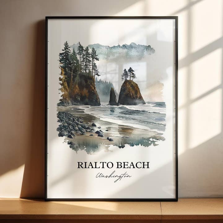 Premium Travel Art - Wholesale Art Print - Rialto Beach WA Wall Art, Olympic National Park Print, Washington Artwork, Rialto Beach Gift, Travel Print, Travel Poster, Housewarming Gift0