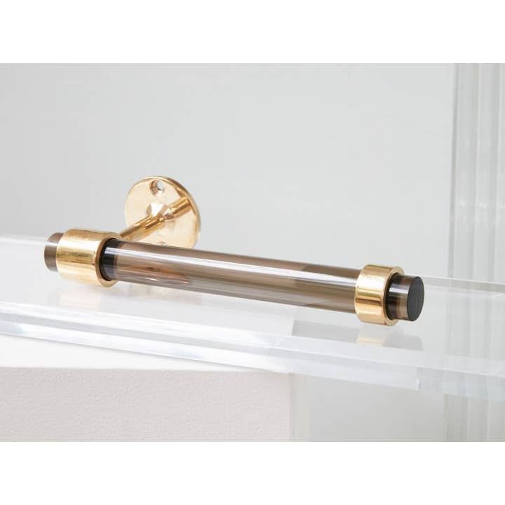 LuxHoldups - Wholesale Toilet Paper Holder - Lucite and Brass Wall Mounted Toilet Paper Holder1