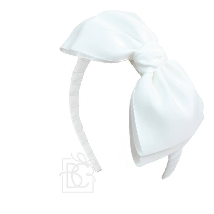 Beyond Creations, LLC - Wholesale Fashion Headband - Kids - 3/4" Hard Headband W/ 6.5" Opaque Satin Bow1