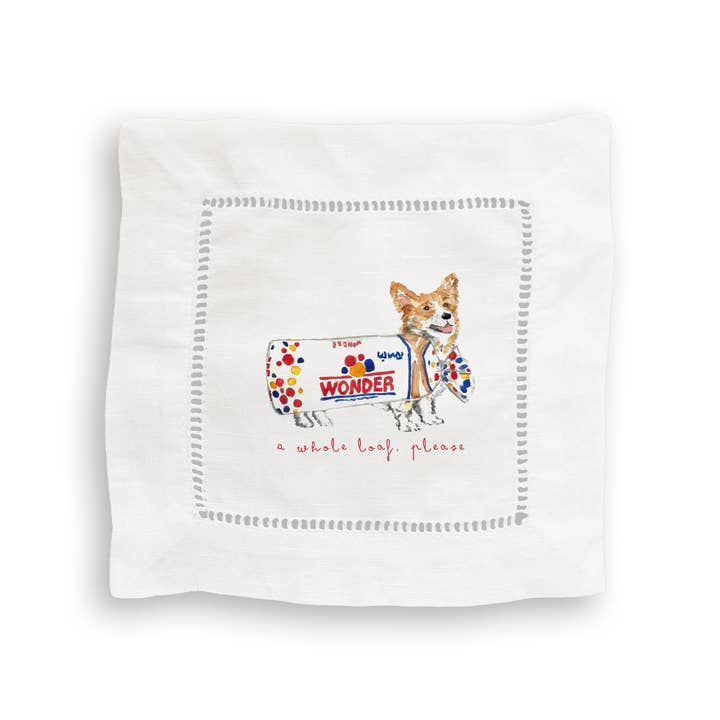 French Graffiti - Wholesale Tea Towel - Loaf of Bread Corgi