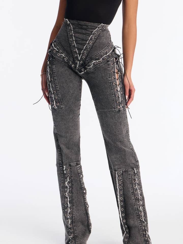 VETER UITLOPENDE JEANS voor wholesale door 5besties inc