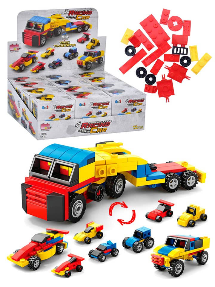 6-in-1 Racing Car DIY Building Block Craft Kit for wholesale by Cap Zone