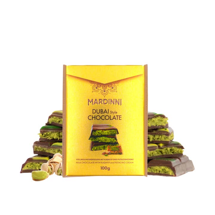 CargoPirate - Wholesale Chocolate Bar - Mardinni Gold Dubai Chocolate Display 12x100g