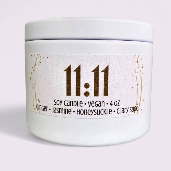 Raven’s Hearth - Wholesale Travel Candles - 11:11 Candle | Honeysuckle & Jasmine | 4 oz | Vegan