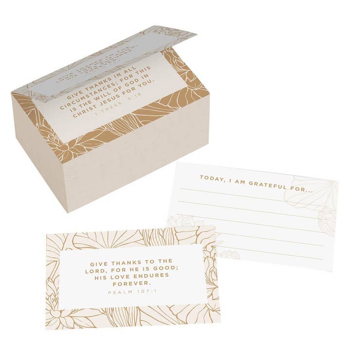 Christian Art Gifts - Wholesale Jar - Grateful Gold and White Ceramic Gratitude Jar with Cards1