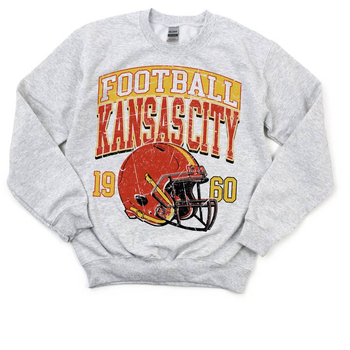 Vintage Kansas City Football Sweatshirt for Game Days for wholesale by SimplyKnotCo