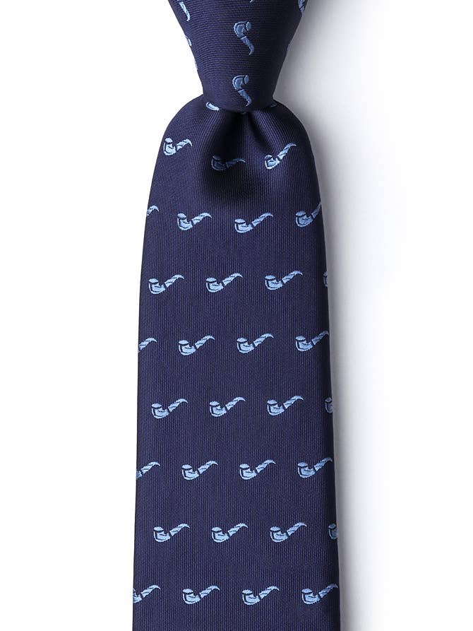 Tobacco Pfeifen Krawatte von Wild Ties - Marineblau für den Großhandel von Wild Ties