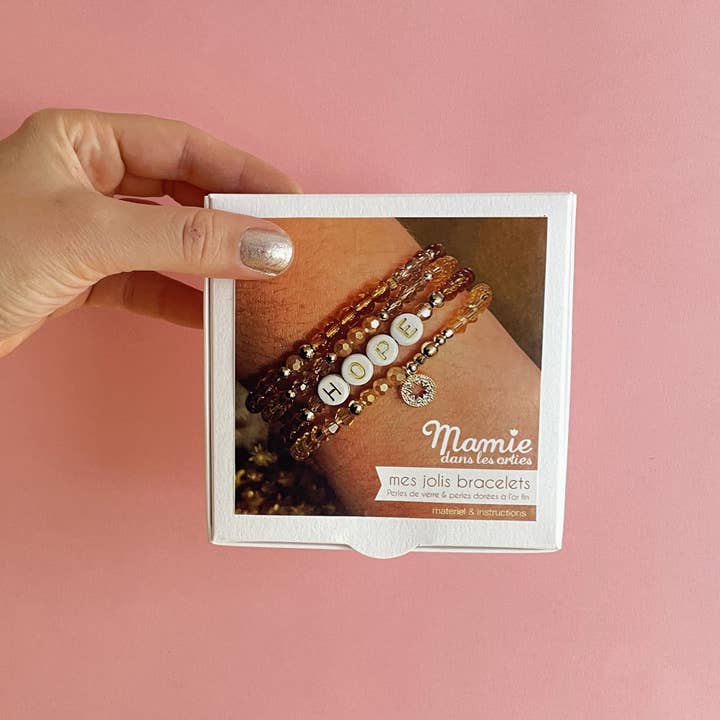 Hope Glass Bead Bracelets Kit for wholesale by Mamie dans les orties