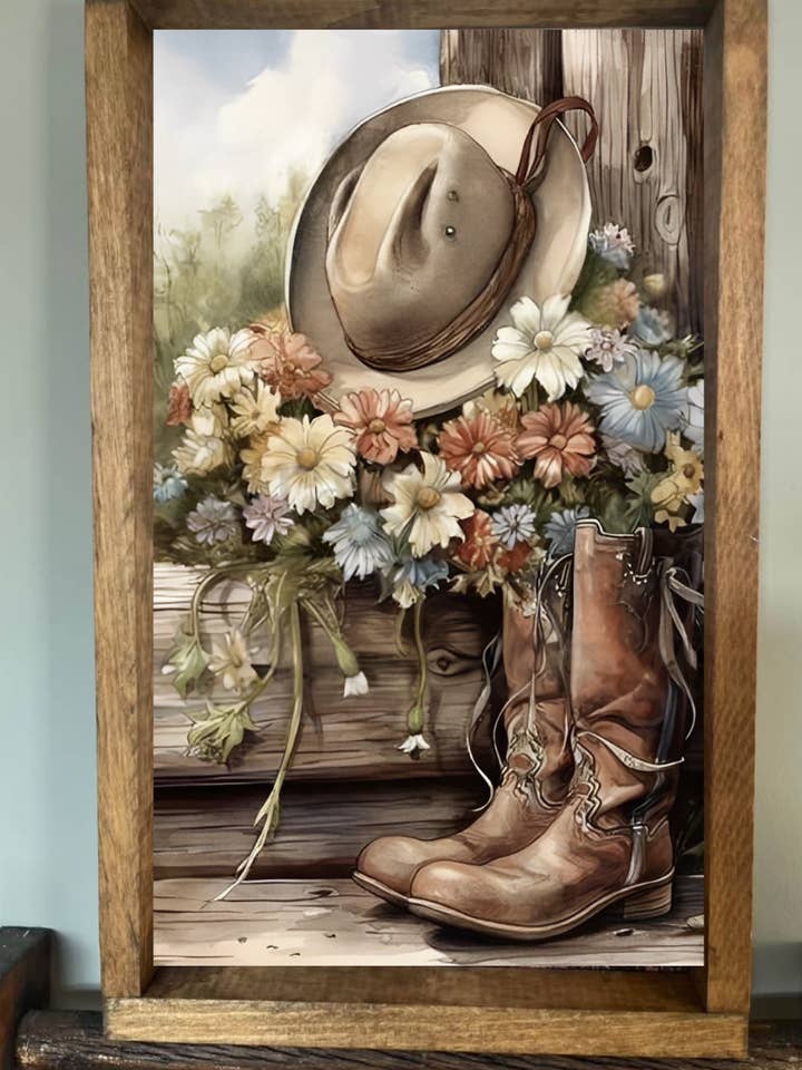 Western Flowers Farmhouse Sign for wholesale by Stir Crazy Signs