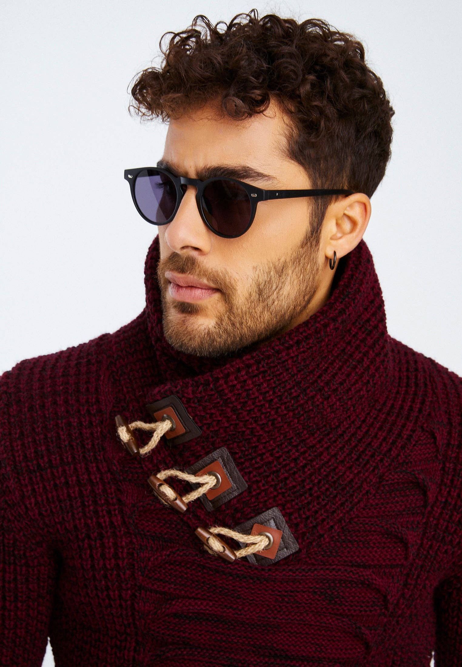 Leif Nelson GmbH - Wholesale Knit Sweater - Men's - Men's Knit Sweater Chunky Knit Shawl Collar LN-557531
