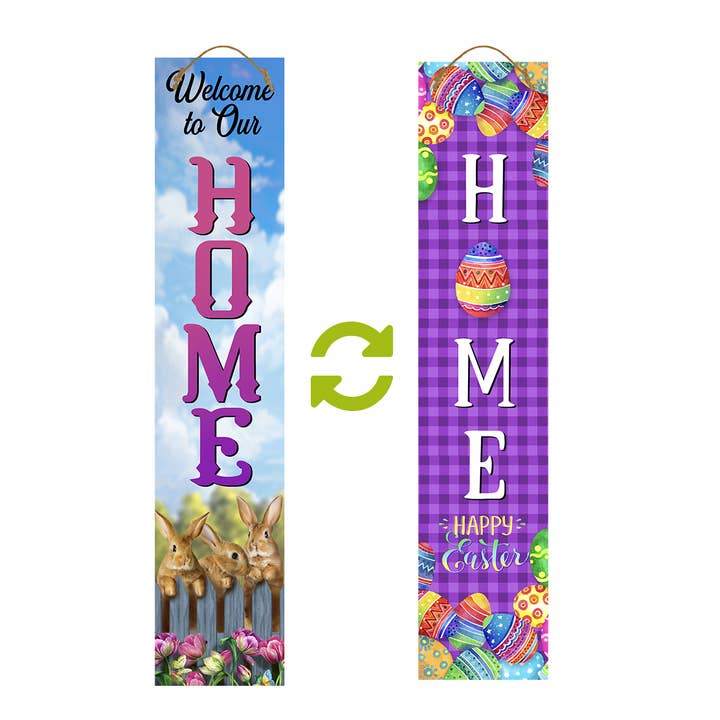 Easter Celebration Pine Reversible Porch Leaner for wholesale by Briarwood Lane