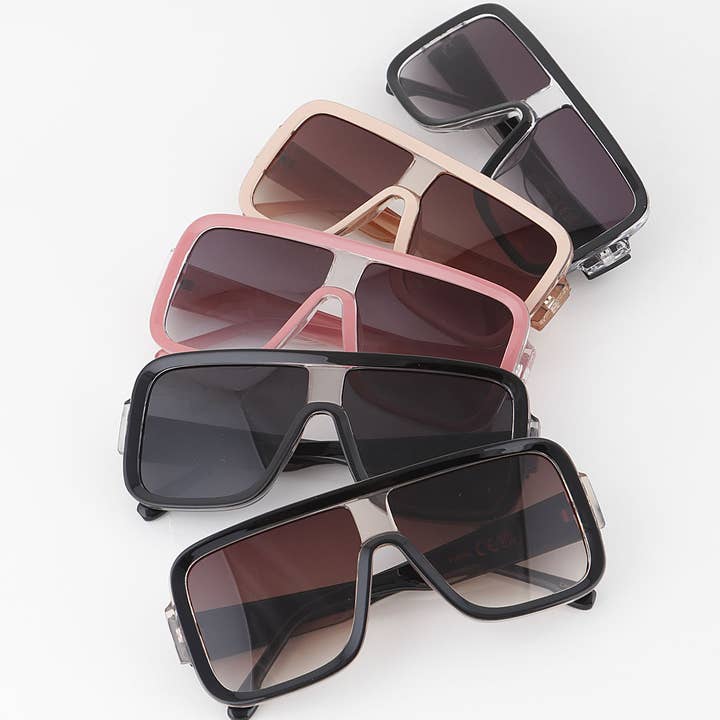 Oversized Block Frame Shield Sunglasses for wholesale by 3AM BY H&D ACCESSORIES