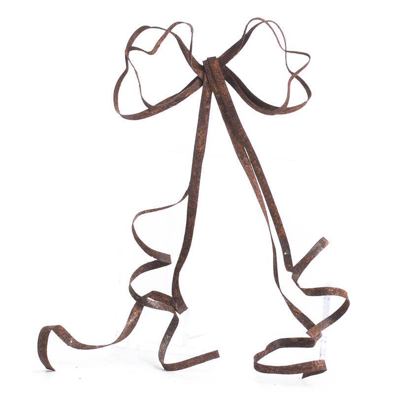 Factory Direct Craft - Wholesale Ornament - 8" Rusty Patina Tin Bow – Vintage Look Decor Accent2