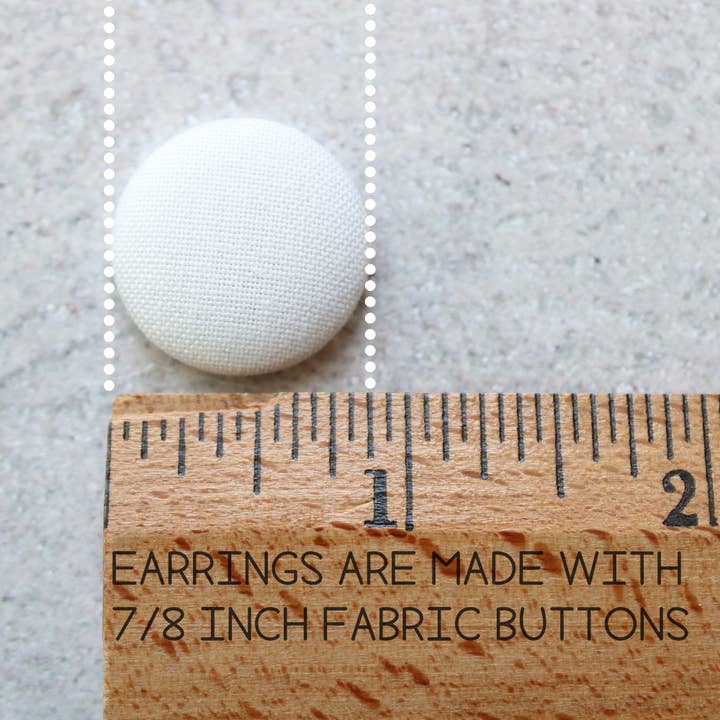 Rachel O's - Wholesale Stud/Post Earrings - Bold 7/8 Inch Baseball Bikes Fabric Button Earrings8