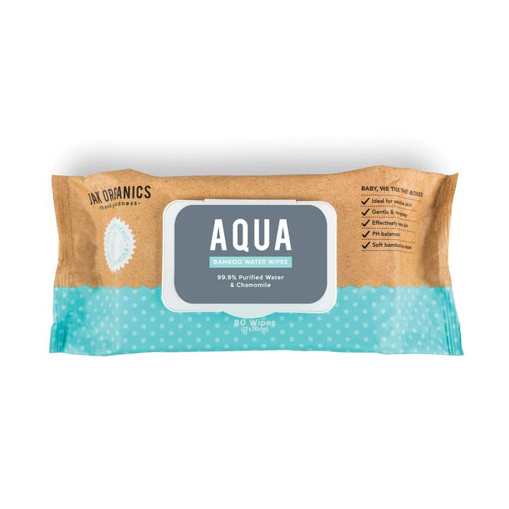 JAK ORGANICS - Wholesale Face & body wipes - Aqua - Bamboo Water Wipes0