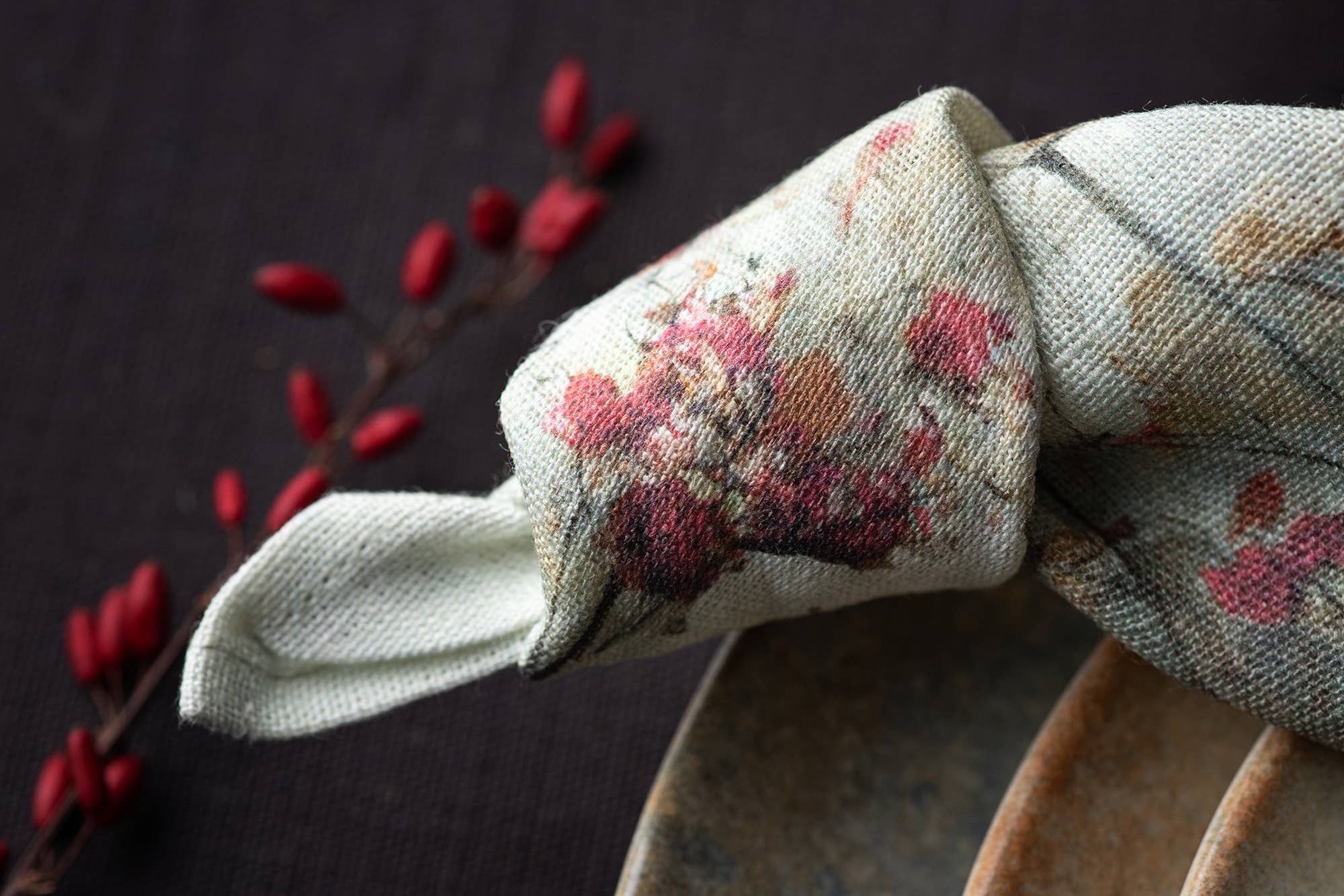 Suisse Maison de Lin – Großhandel Papier- & Stoffserviette – Japanische florale Servietten aus natürlichem Leinen1