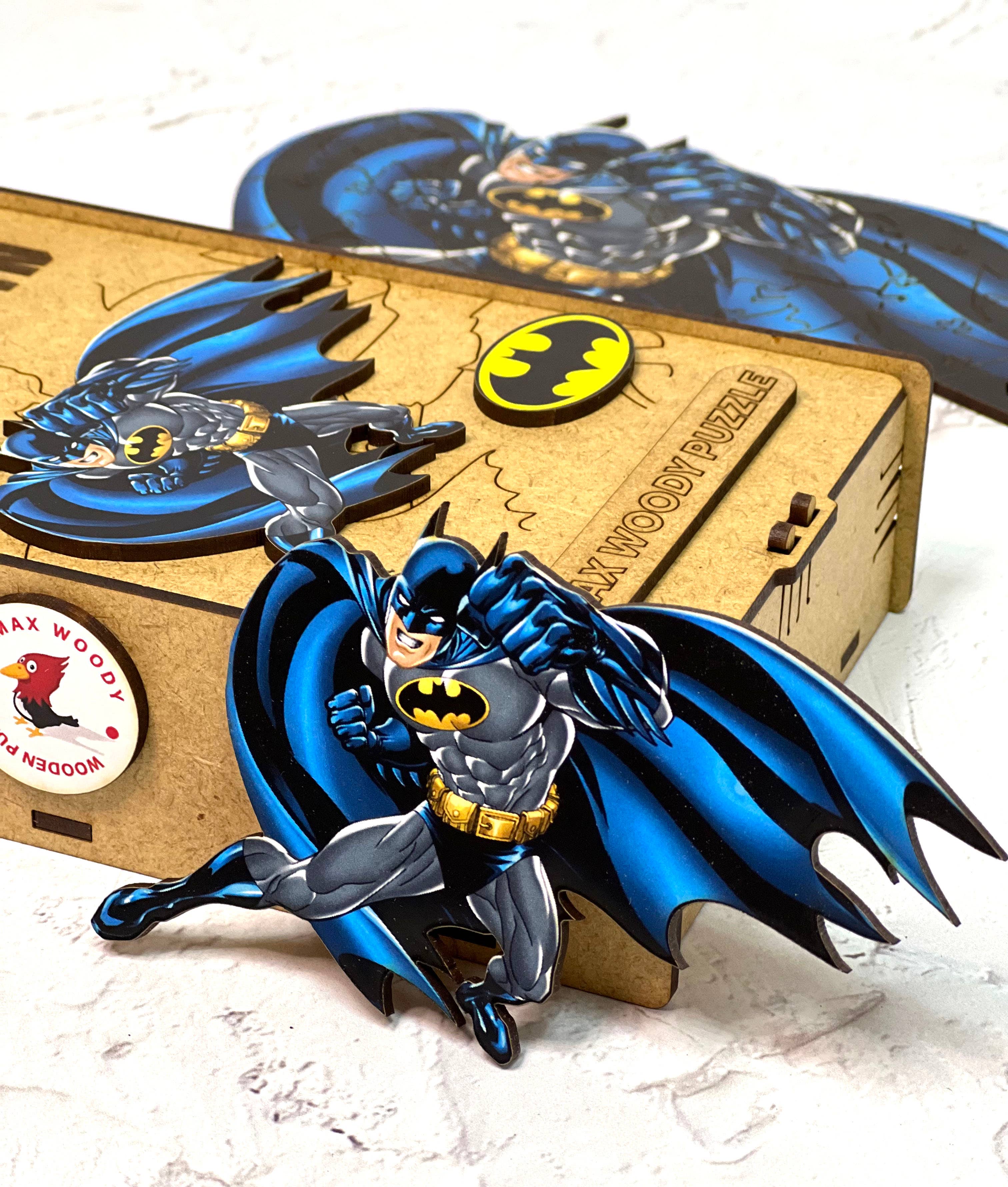 Max Woody™ - Wholesale Puzzle - Kids - Wood Jigsaw Puzzle Unique Shapes The Batman M Size 90 pcs3