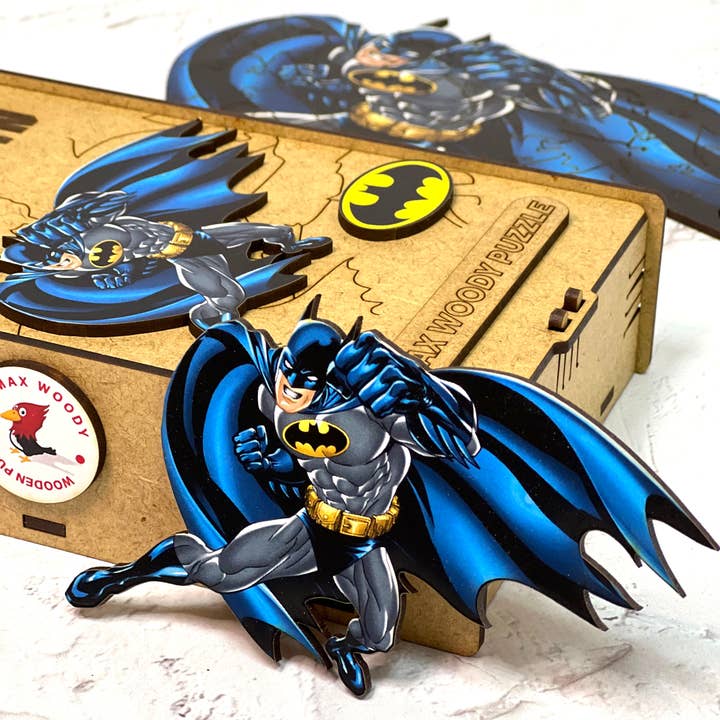 Max Woody™ - Wholesale Puzzle - Kids - Wood Jigsaw Puzzle Unique Shapes The Batman M Size 90 pcs3