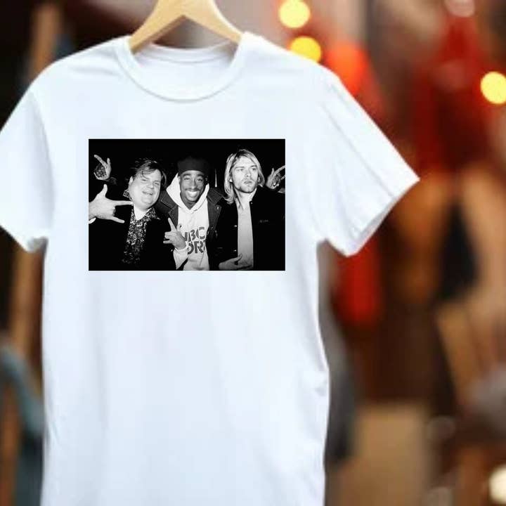TheKingShirt - Wholesale T-Shirt (Graphic) - Unisex - Chris Farley, Tupac Shakur, Kurt Cobain Party Unisex T-shirt