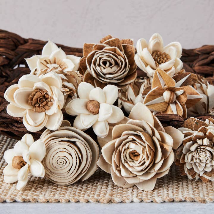 Barkie Smalls™ (sola wood flowers) - Assortment - Set of 50 for wholesale by Oh You're Lovely