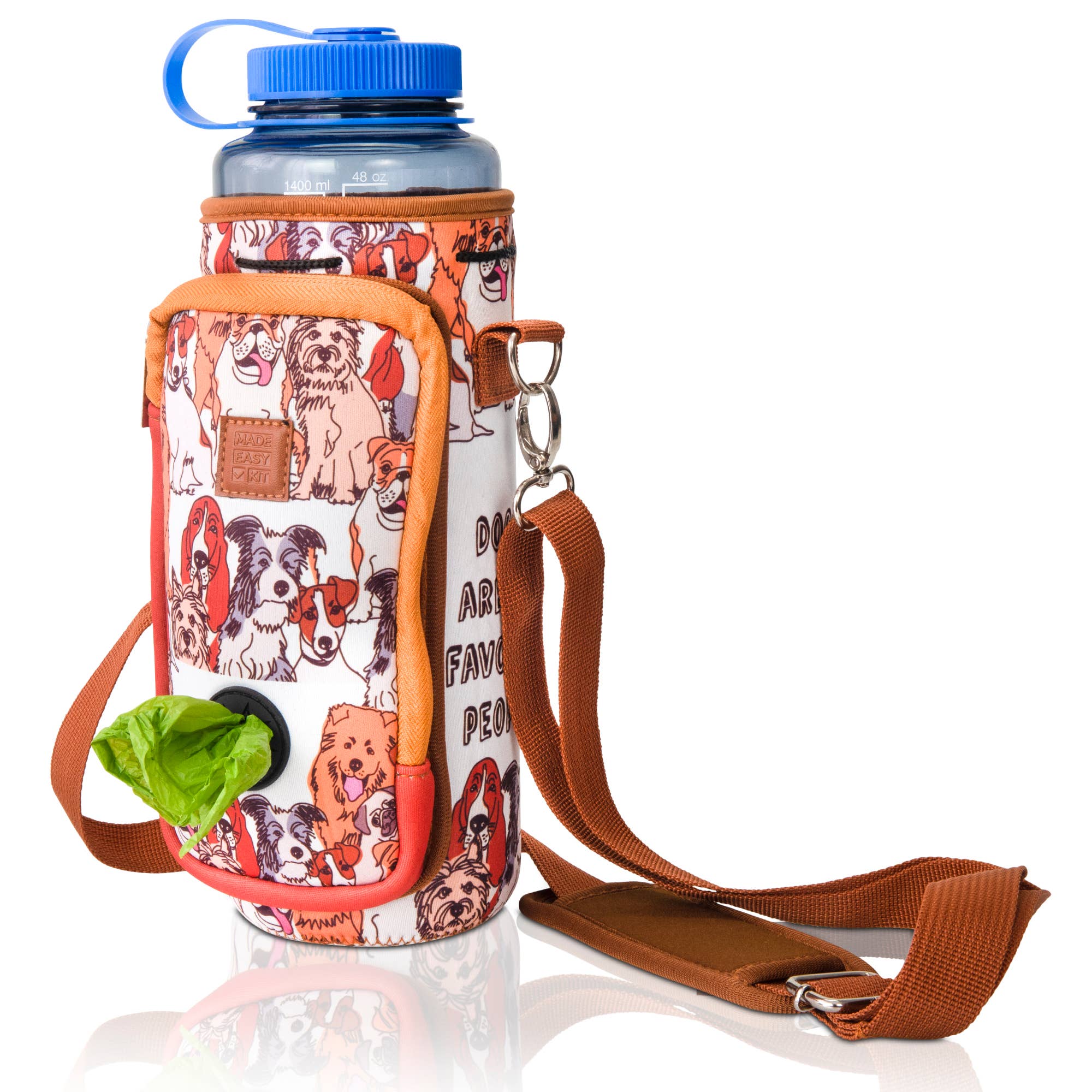MADE EASY KIT – Suporte para garrafas/garrafeira por atacado – Kit fácil de transportar garrafa de água com bolso para saco de cocô de cachorro28