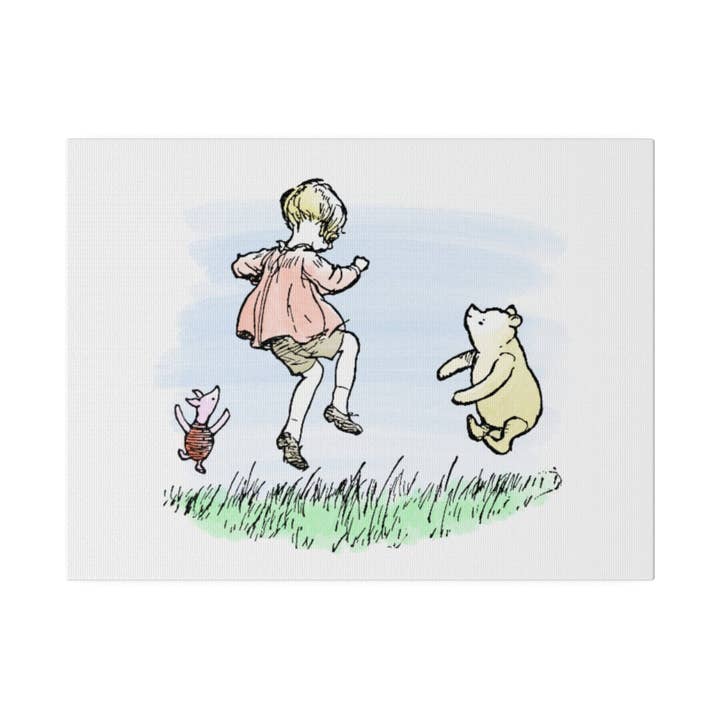 Classic Winnie the Pooh Vintage Nursury Art Piglet Christopher Robin Classic Pooh, cadeau littéraire Bookish Merch pour Book Nook pour la vente par Terry Heath Art