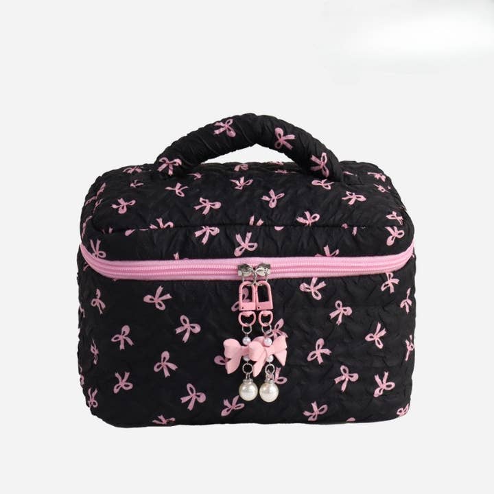 Dipped Shop - Wholesale Makeup/Cosmetic Bag - Bow Print Large Capacity Sweet cosmetic bag DPB2506