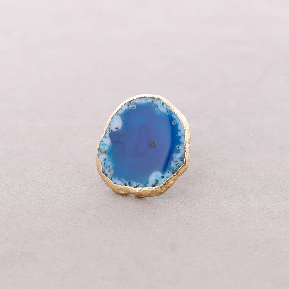 Sonata - Vente Bijoux à boutons pression - Bague Bronze Pierre Irrégulière4