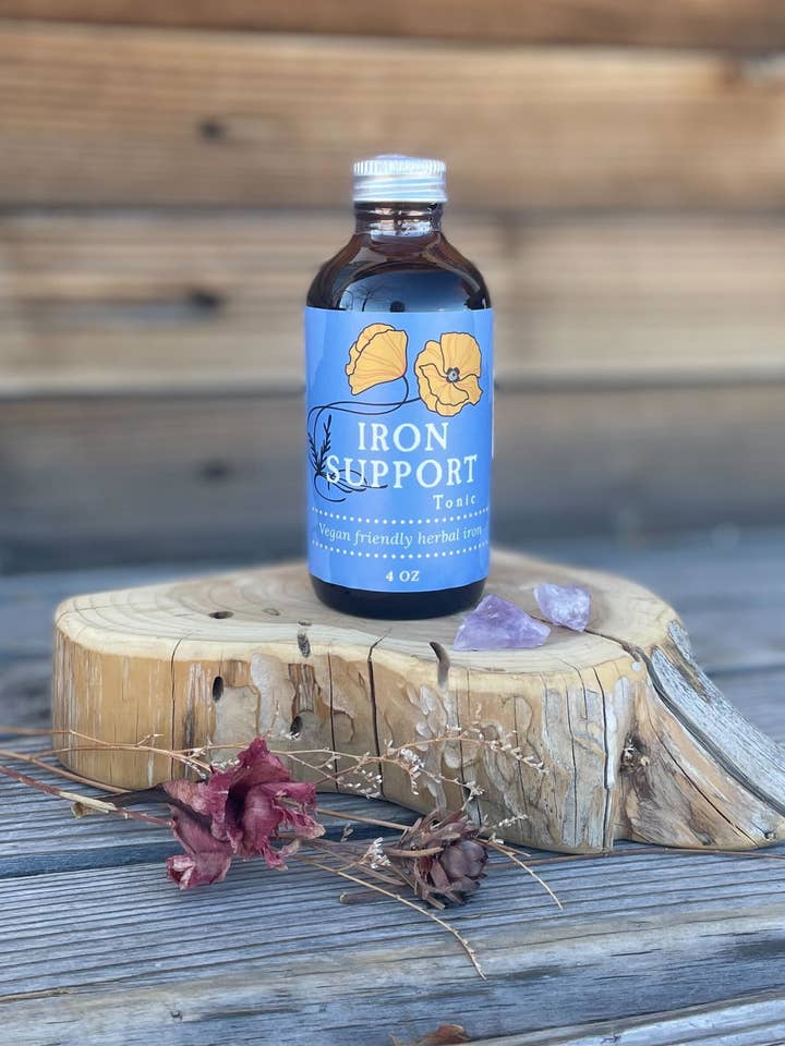 Élixir tonique Iron Support, 4 oz pour la vente par Golden Poppy Herbal Apothecary