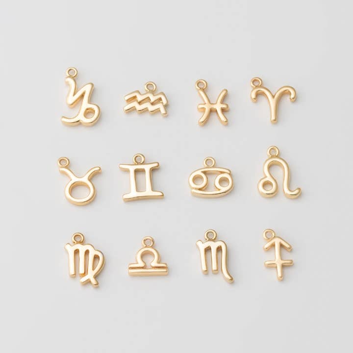 TINY ZODIAC SIGN CHARM for wholesale by Goldie Charm Bar
