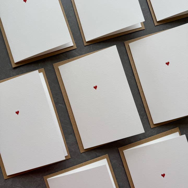 Tall Order – Conjunto de notas por atacado – Conjunto de Cartões Pequenos com Coração - Caixa com 8 Cartões em Branco0
