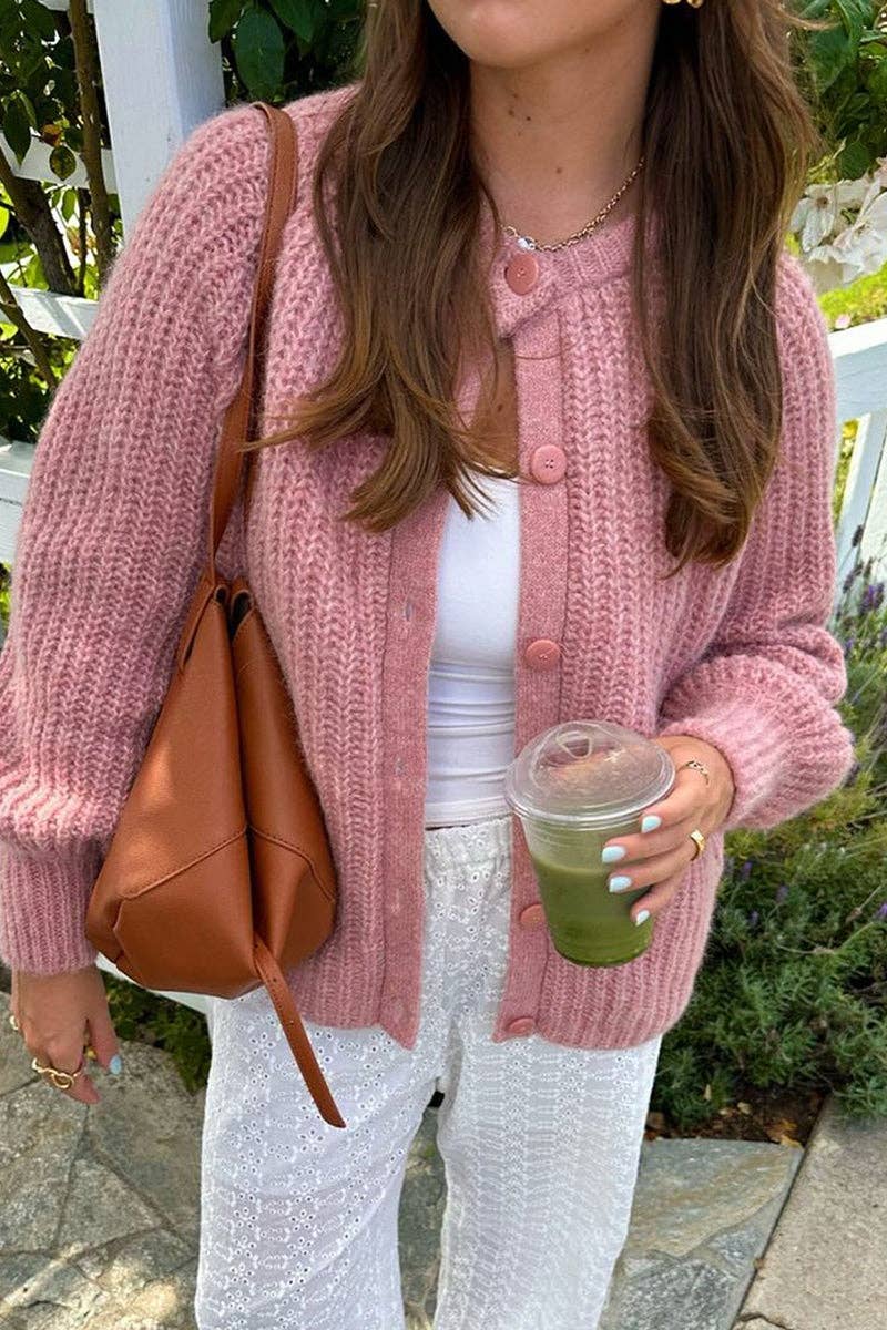 Mccolin - Wholesale Cardigan - Women's - Cozy Button-Up Knitted Cardigan8