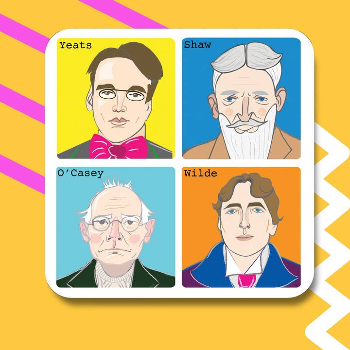 Irish Writers Coaster 1 (Yeats, Shaw, Wilde, O'Casey) for wholesale by Maktus