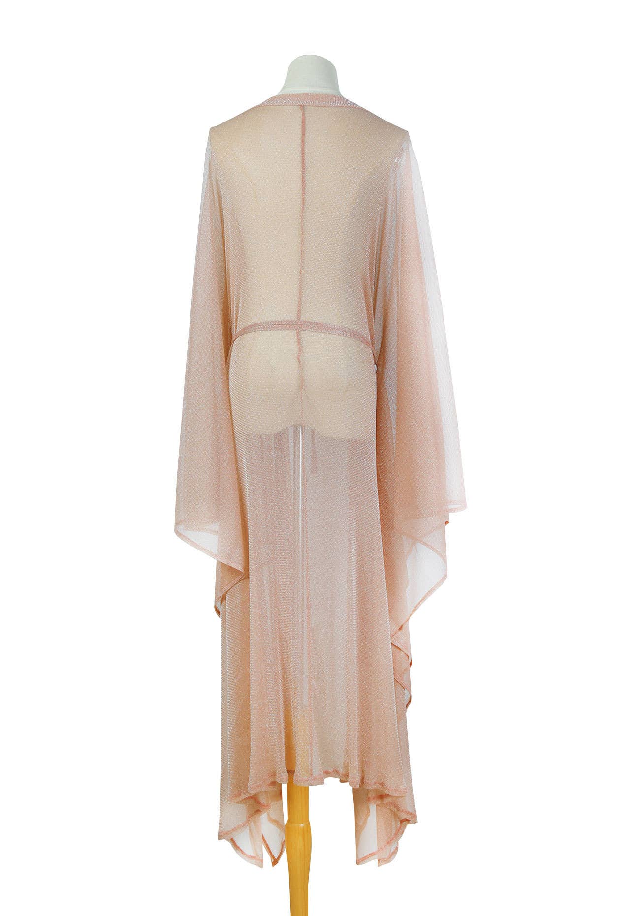 Rosa Clothing - Wholesale Swim Cover Up - Women's - Rose Gold Sparkle Sheer Kimono Beach Bikini CoverUp Robe9