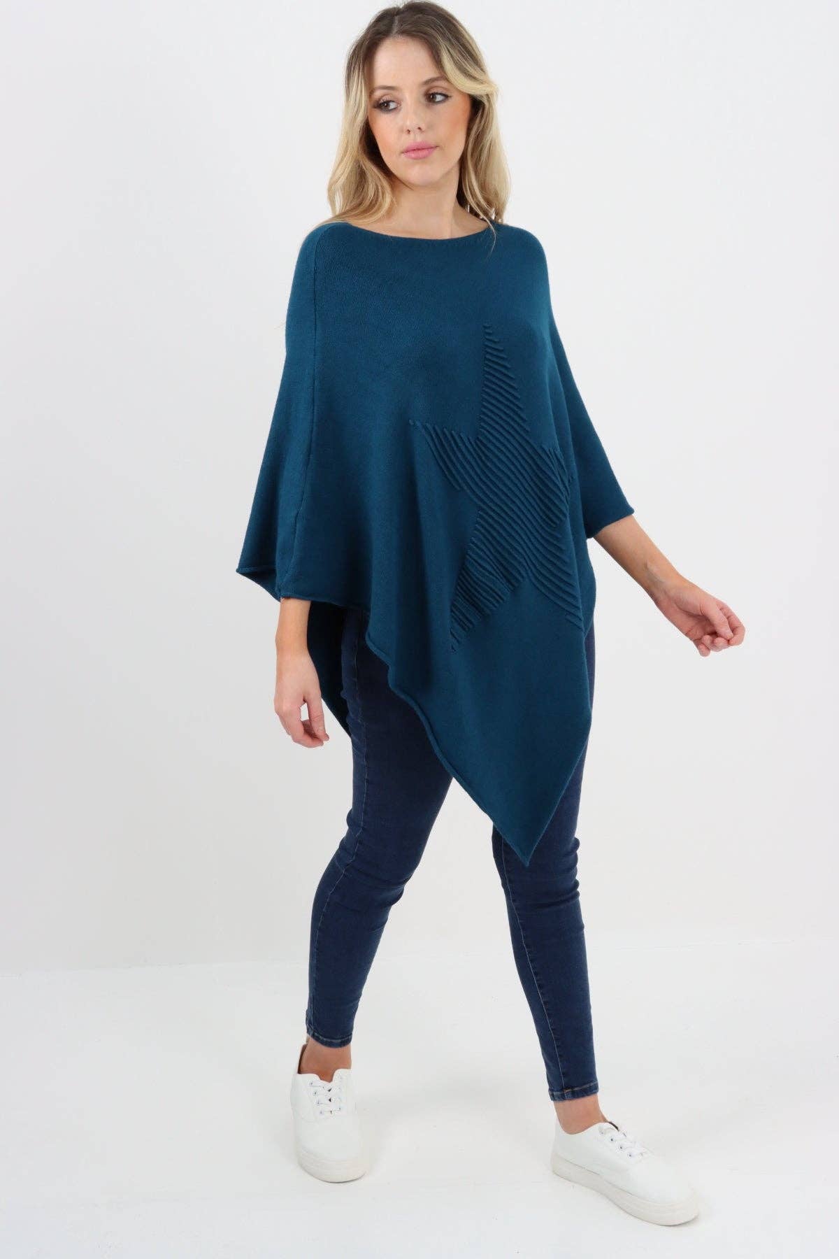 Miss Bold – wholesale Poncho – Women's – Italian Knitted Lagenlook Star Poncho46