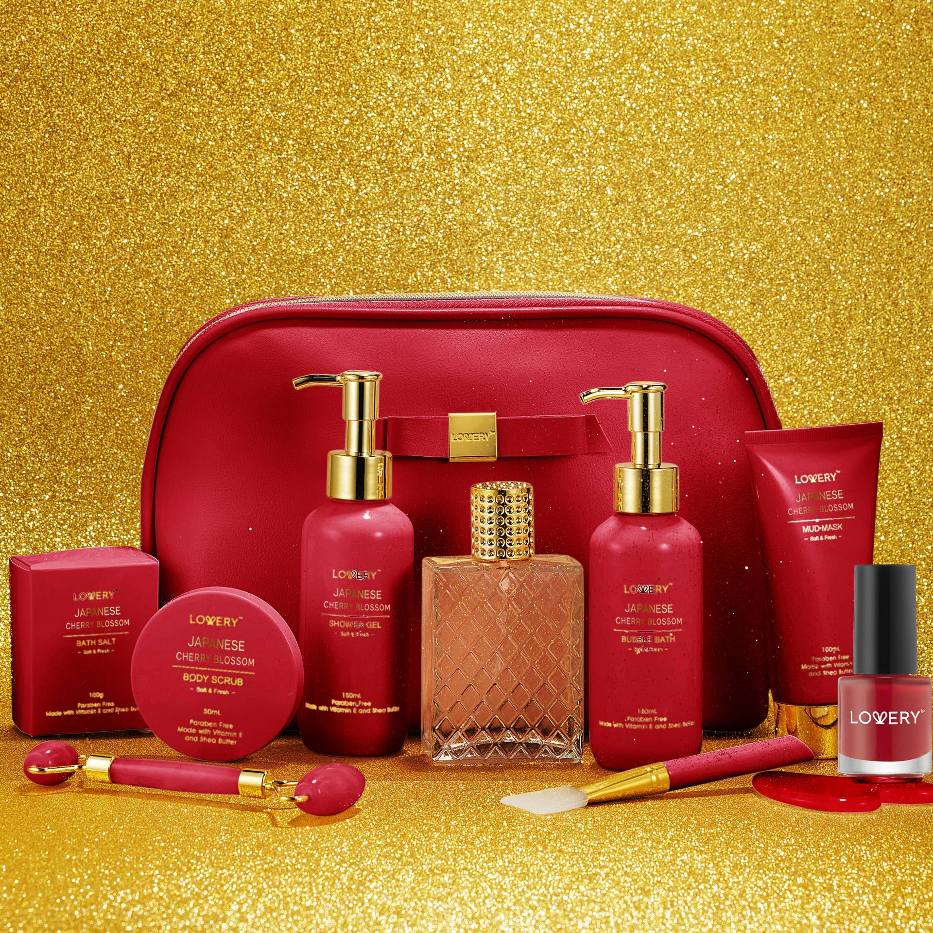 Lovery – wholesale Bath & body set – Luxury Japanese Cherry Blossom Body Care Spa Gift Set - 11pc3