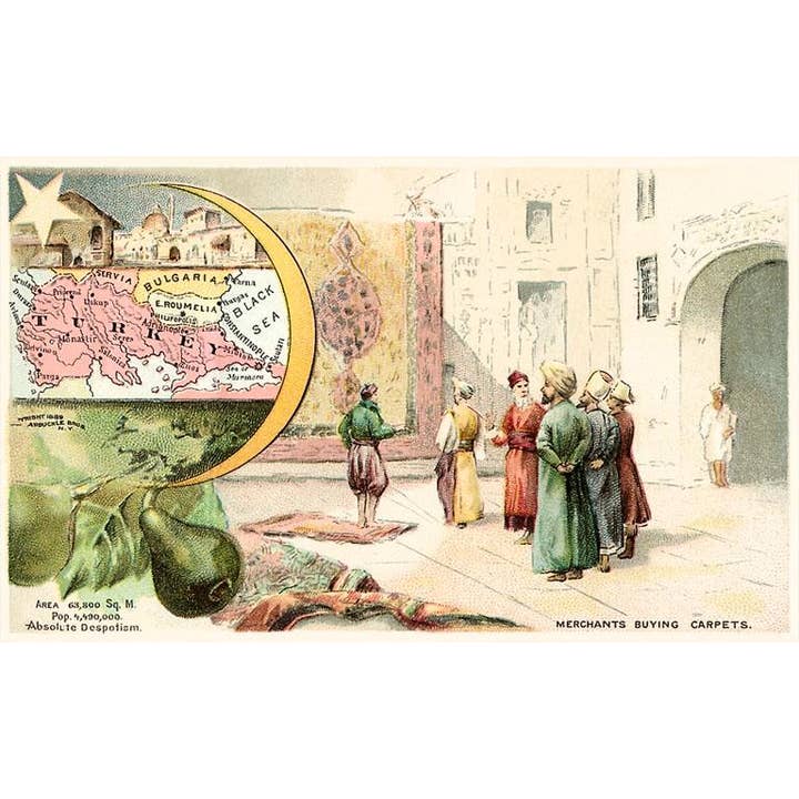 Greeting Card MF-678 Merchants Buying Carpets, Turkey for wholesale by Found Image Press