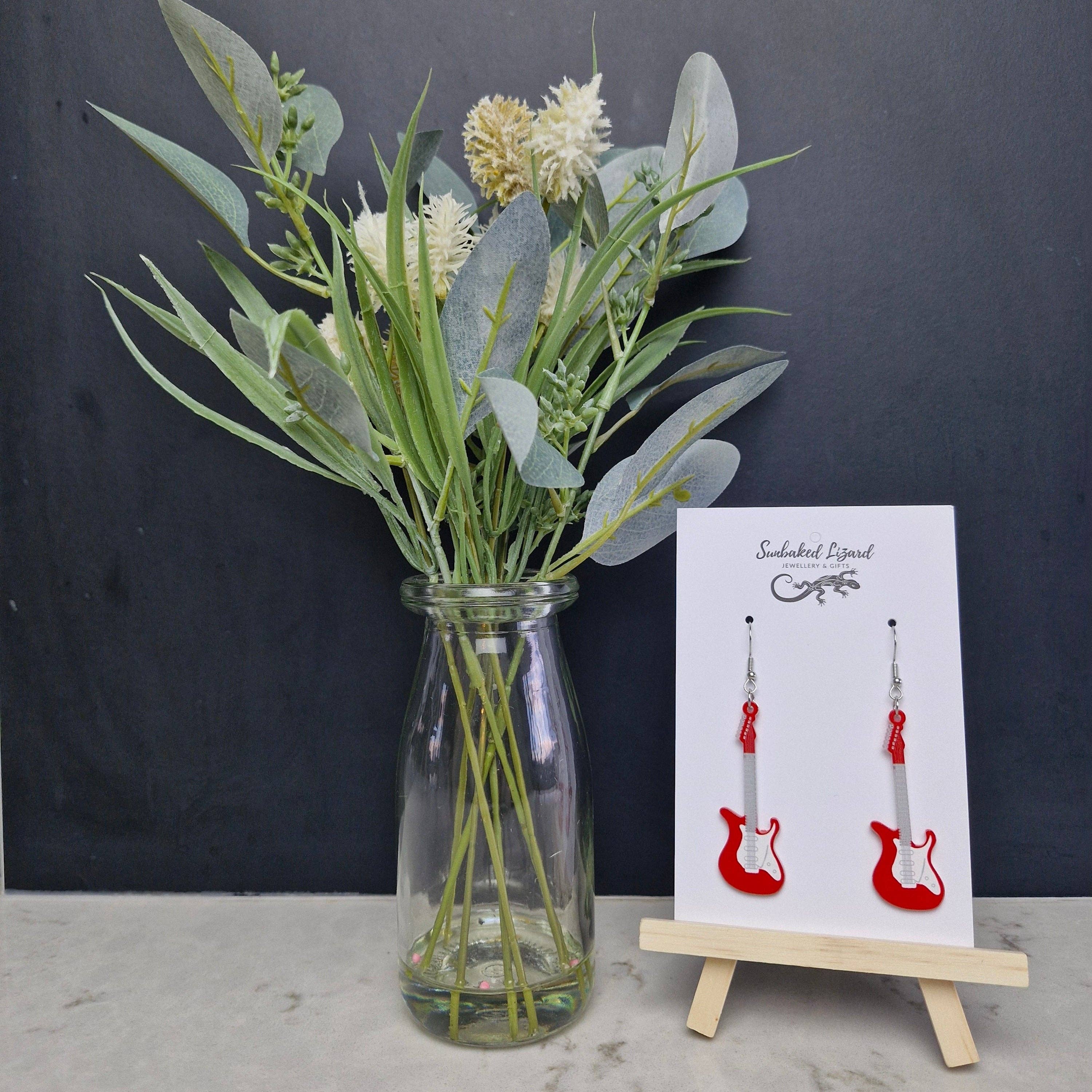 Sunbaked Lizard Jewellery & Gifts - Wholesale Dangle earrings - Guitar Earrings3
