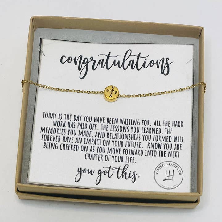 Little Happies Co - Wholesale Pendant/Charm Necklace - Compass Necklace - Graduation Gift