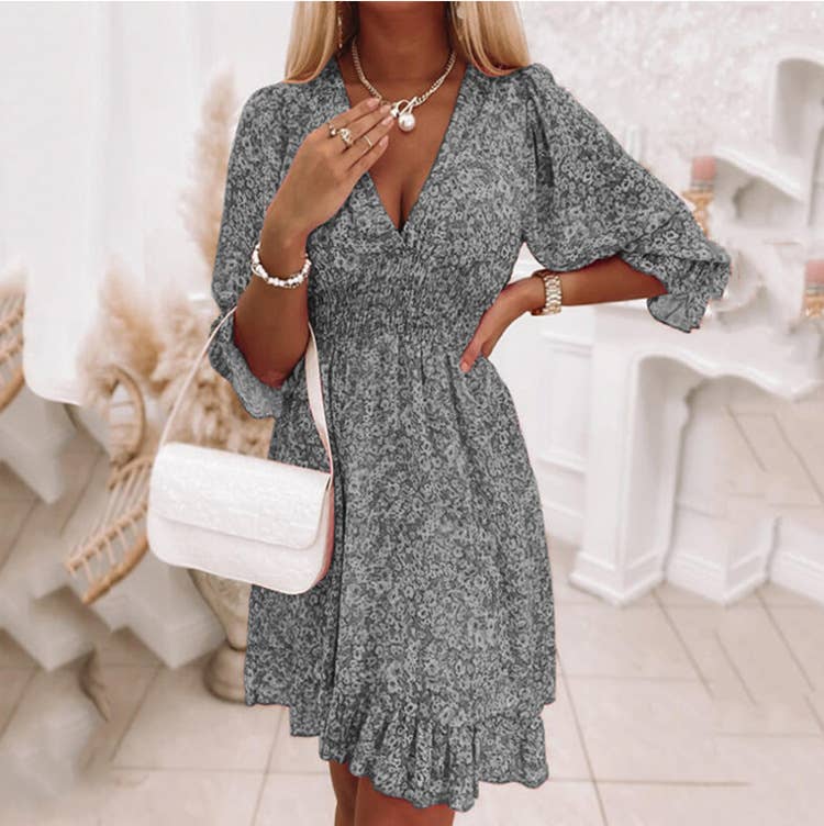 YNIQUE – wholesale Dress – Women's – Women's Dresses Bohemian Casual Short Sleeve Dress4